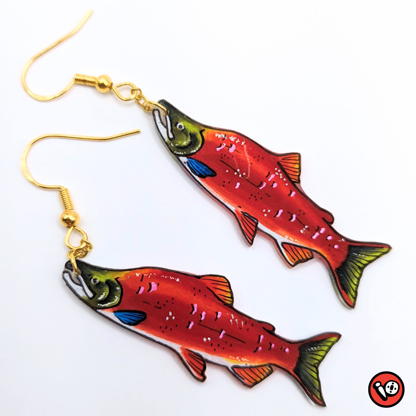 Sockeye Salmon Dangle Earrings