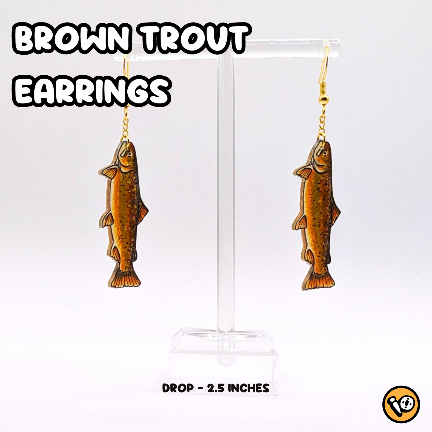 Brown Trout Dangle Earrings