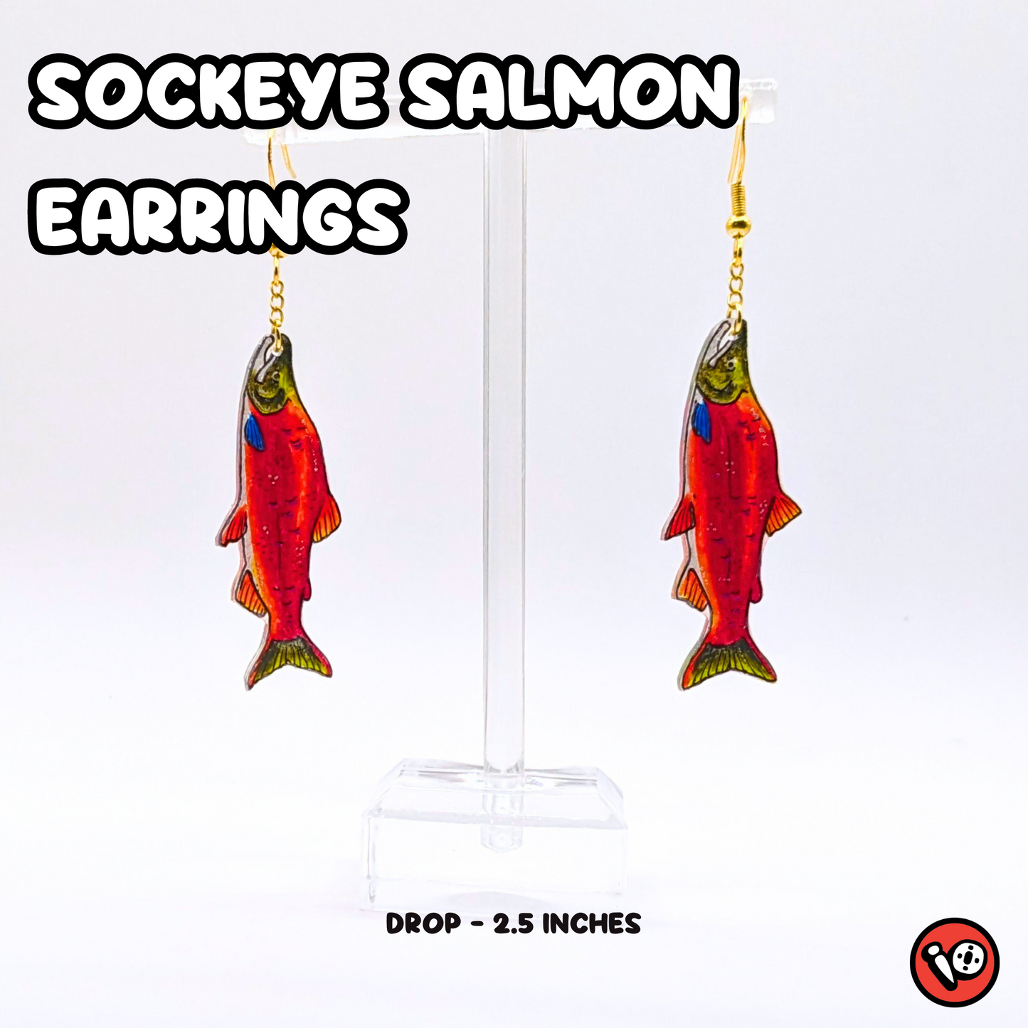 Sockeye Salmon Dangle Earrings