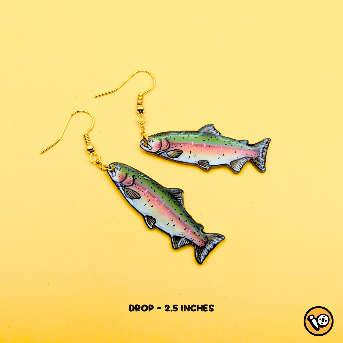Rainbow Trout Dangle Earrings