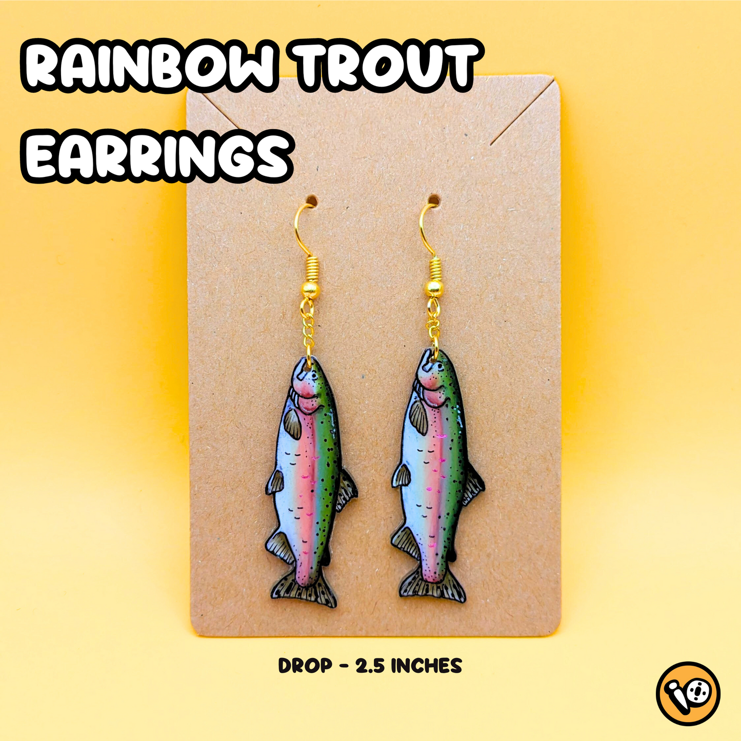 Rainbow Trout Dangle Earrings