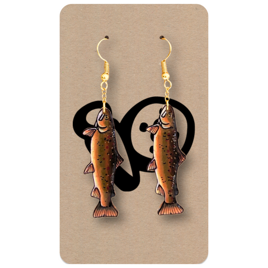 Brown Trout Dangle Earrings
