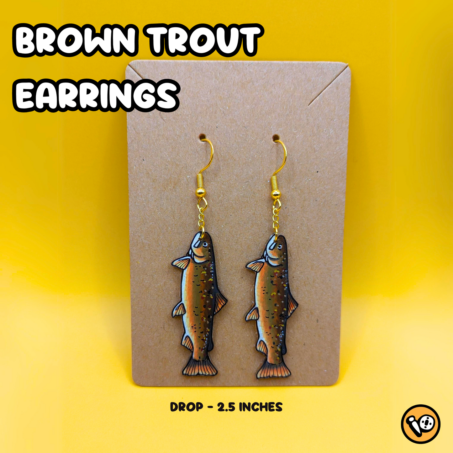 Brown Trout Dangle Earrings