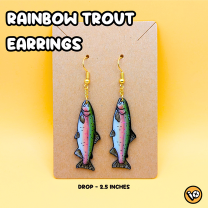 diy fishing lure earrings Rainbow Trout Dangle Earrings – Pinnows