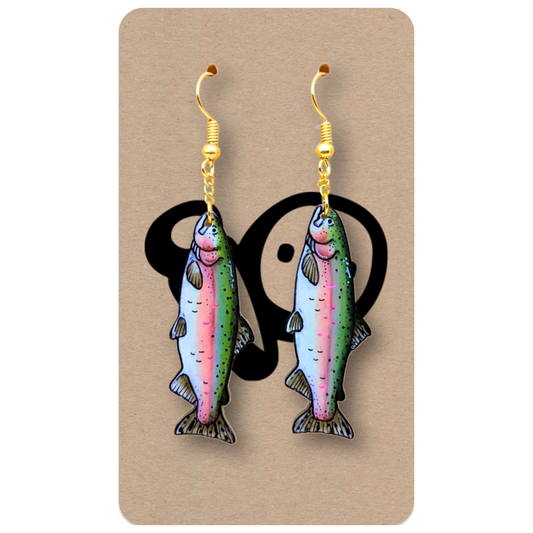 Rainbow Trout Dangle Earrings