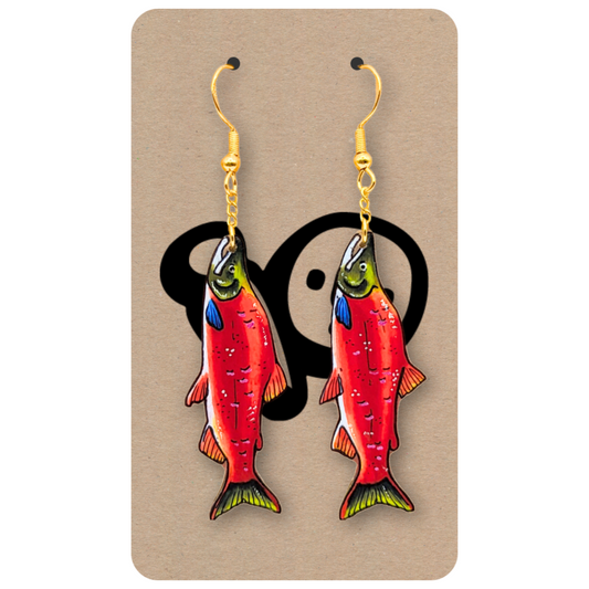 Sockeye Salmon Dangle Earrings